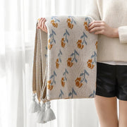 floral knitted throw blanket, view 7 - MRSLM