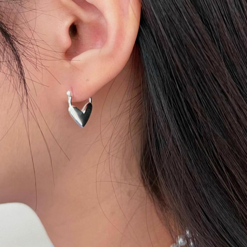 Korean Style 925 Sterling Silver Love Earrings