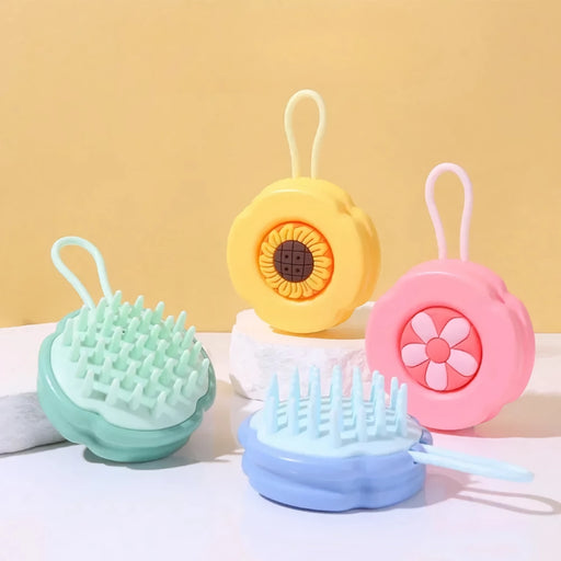 flower pattern silicone shampoo brush - MRSLM