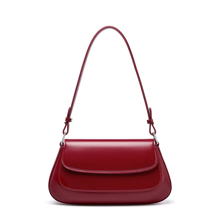 Bolsa de ombro vintage de luxo em couro genuíno para mulheres – Bolsa de couro bovino de alta qualidade