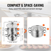 stainless steel steamer pot, view 9 - MRSLM