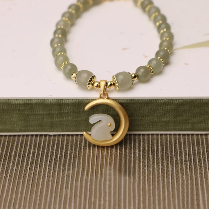 Women's Fashionable Natural Hetian Jade Rabbit Bracelet