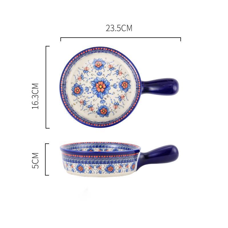 underglaze ceramic round baking tray, view 5 - MRSLM
