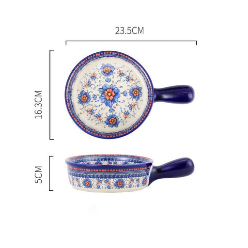 underglaze ceramic round baking tray, view 5 - MRSLM