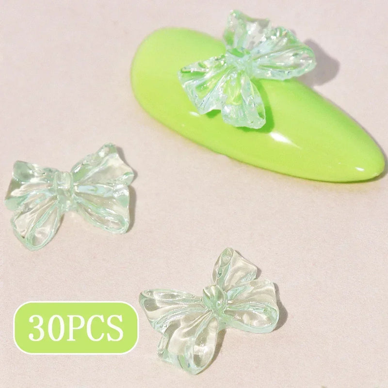 candy pink bow nail charms, view 2 - MRSLM