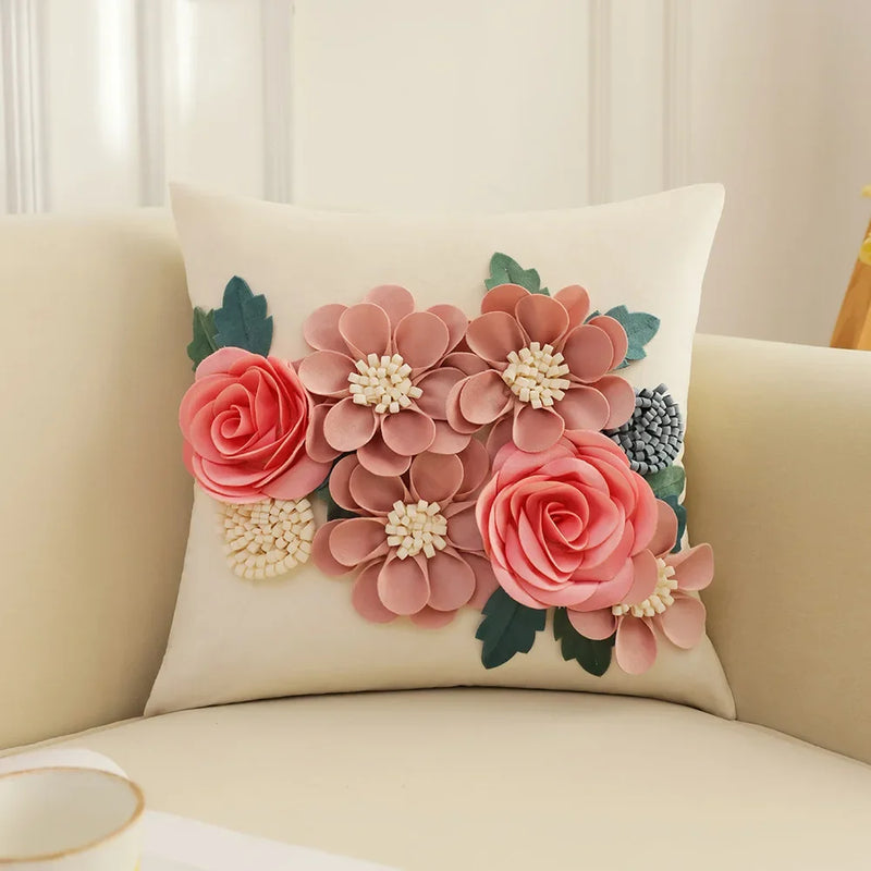 french rose patchwork cushion cover, view 4 - MRSLM