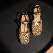 summer leather gladiator sandals with low heel, view 23 - MRSLM