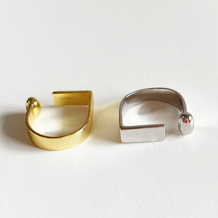 Geometric Minimalist Sterling Silver Female Niche Design Ring