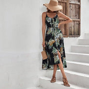 v-neck elegant mid-length dress - MRSLM