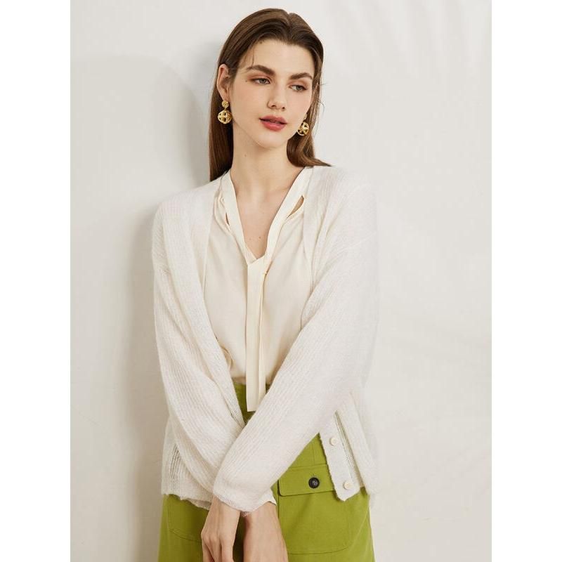 Kuscheliger Damen-Cardigan aus Mohair-Wollmischung
