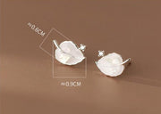 925 silver leaf drop earrings, view 6 - MRSLM