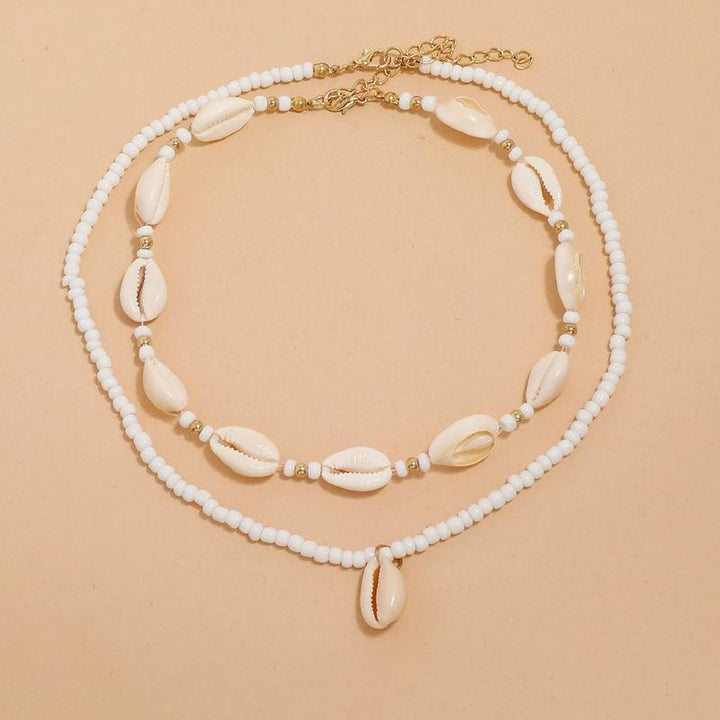 Bohemian Summer Sea Shell Choker Necklace Set