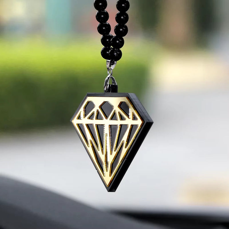 diamond-shaped acrylic car pendant ornament - MRSLM
