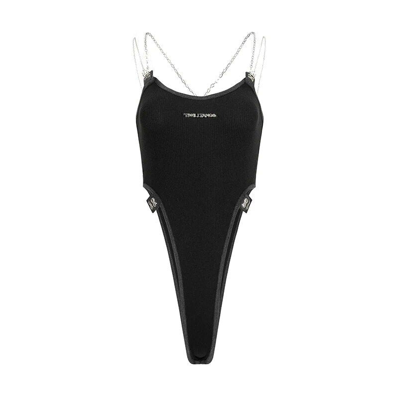 high cut backless bodysuit, view 2 - MRSLM