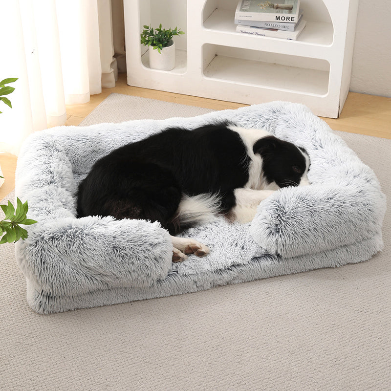 cozy winter plush dog bed, view 8 - MRSLM