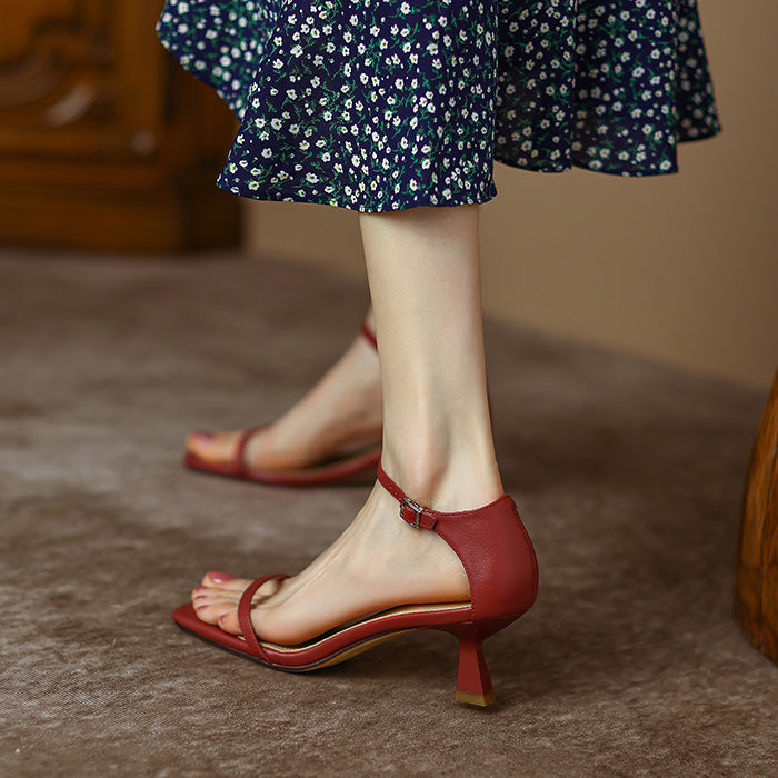 Square toe high heel sandals, view 23 - MRSLM