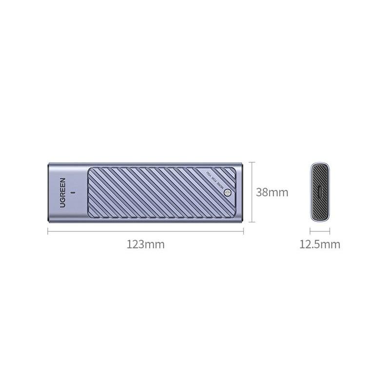 Adaptador de gabinete SSD M.2 de alta velocidade | USB 3.2 Gen2 de 10 Gbps | Protocolo duplo NVMe e SATA