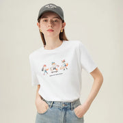 Fox print summer tee for women, view 2 - MRSLM