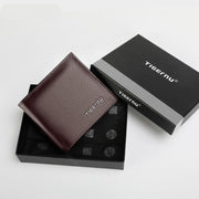 men's slim PU leather wallet with RFID, view 3 - MRSLM