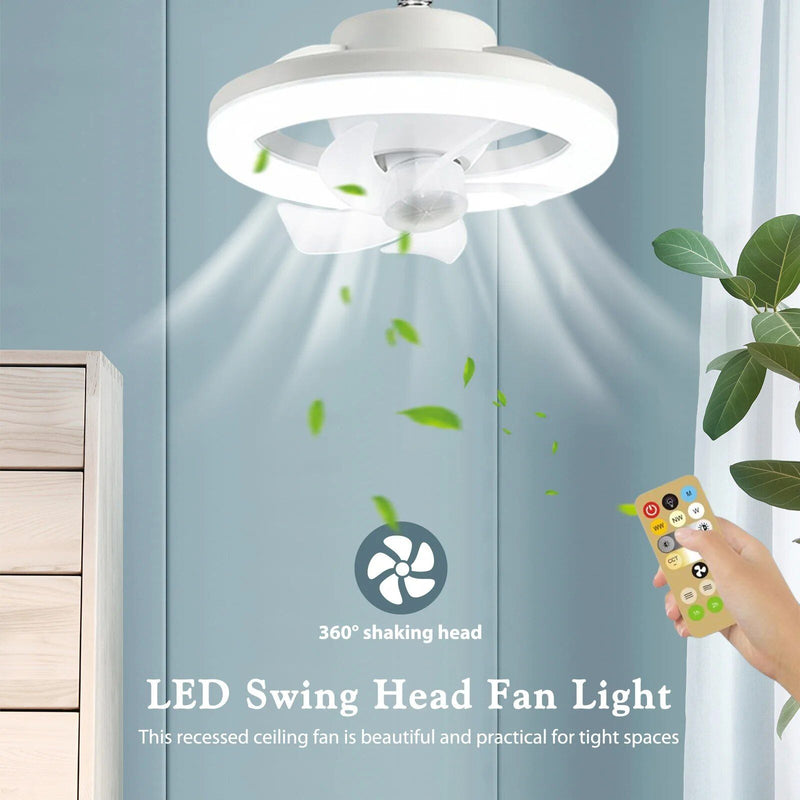 Ventilador de teto elegante com luz LED