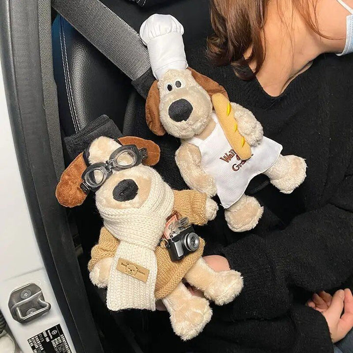 Cartoon Dog Plush Car Seat Belt Shoulder Protector