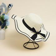 bowknot straw sun hat, view 3 - MRSLM