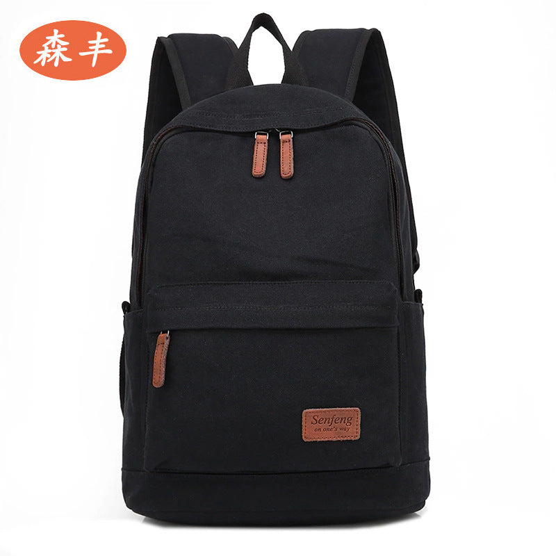 Factory Direct Sale Men's Backpack Retro Canvas Computer Bag Large Capacity Men's Leisure Travel Backpack