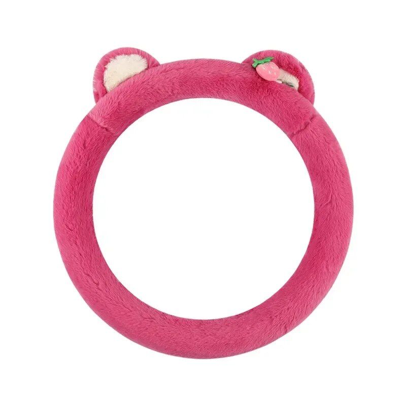 Pink Cat Ears Plush Steering Wheel Cover