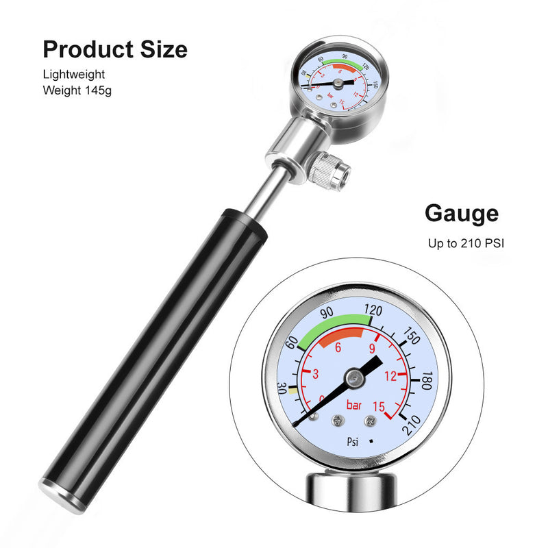 Portable high-pressure mini bike pump, view 3 - MRSLM