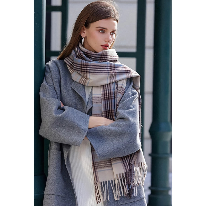 imitation cashmere plaid winter scarf, view 8 - MRSLM