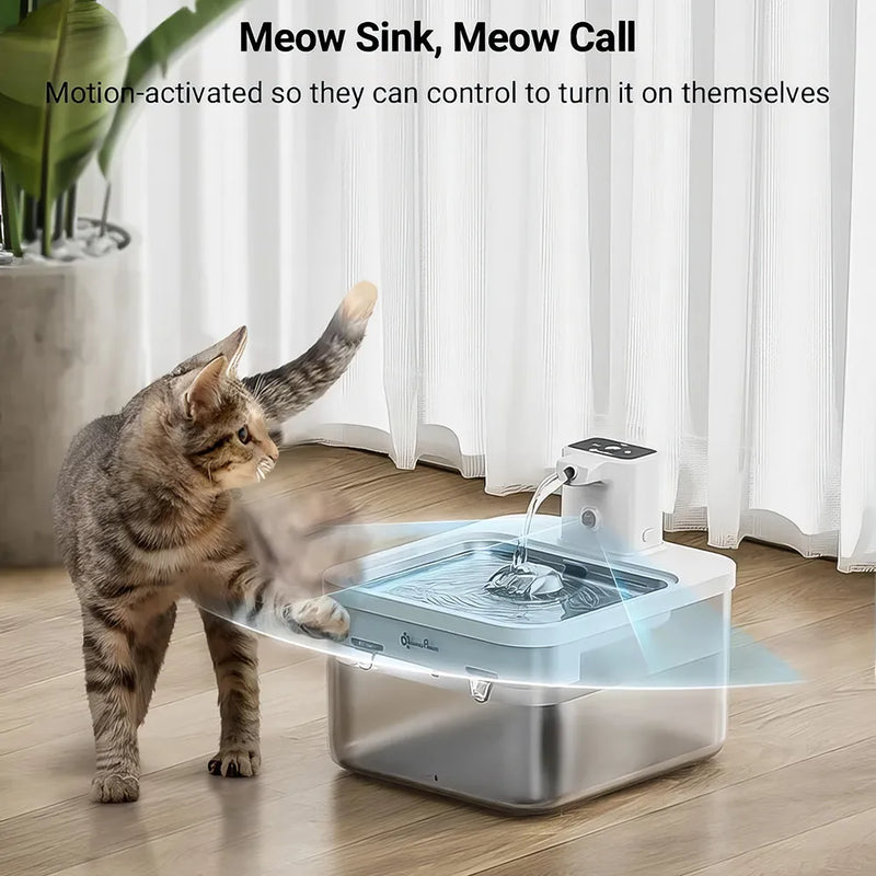 stainless steel cat water fountain, view 4 - MRSLM