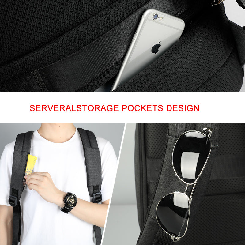 anti-theft laptop backpack with USB port, view 6 - MRSLM