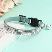soft suede rhinestone cat collar, view 4 - MRSLM