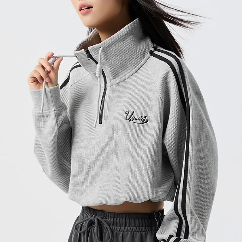 waffle knit sweatshirt, view 4 - MRSLM