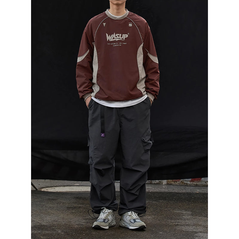 patchwork crew-neck hoodie for men, view 10 - MRSLM