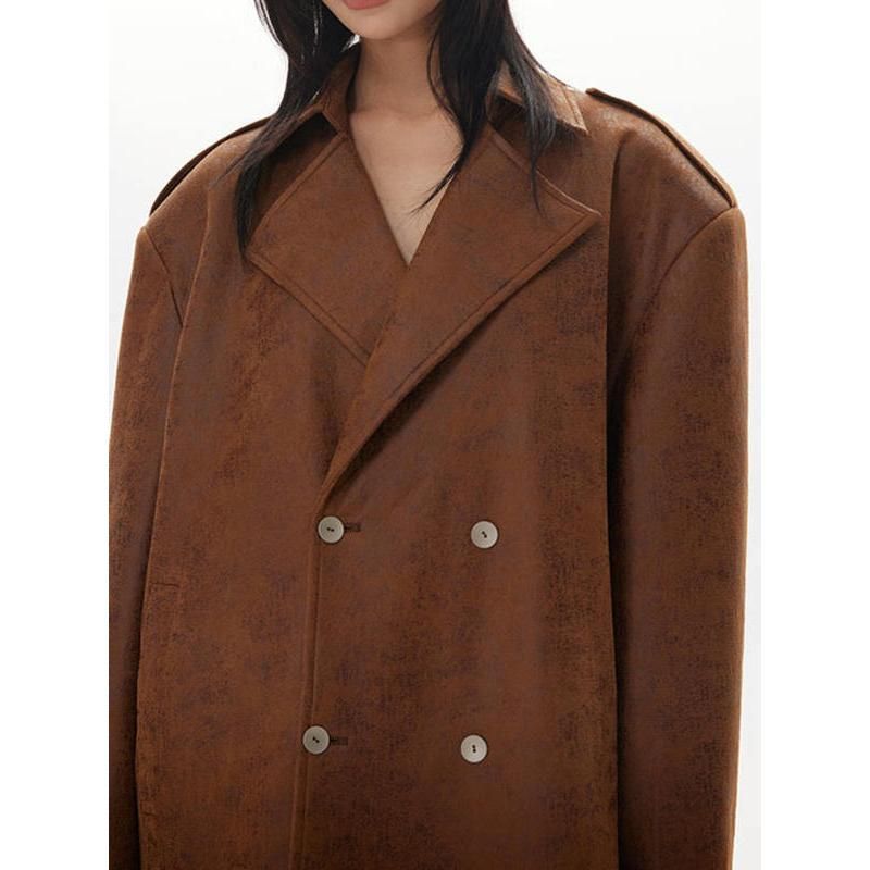 women's vintage thick trench coat, view 7 - MRSLM