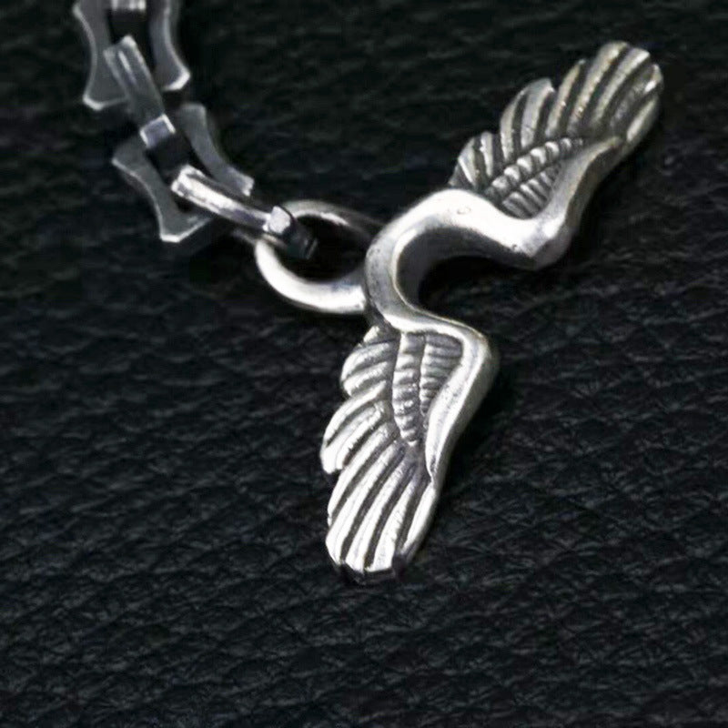 Silver Trend Vintage Raven Head Keel Bracelet