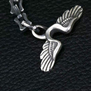 vintage raven head silver bracelet, view 4 - MRSLM