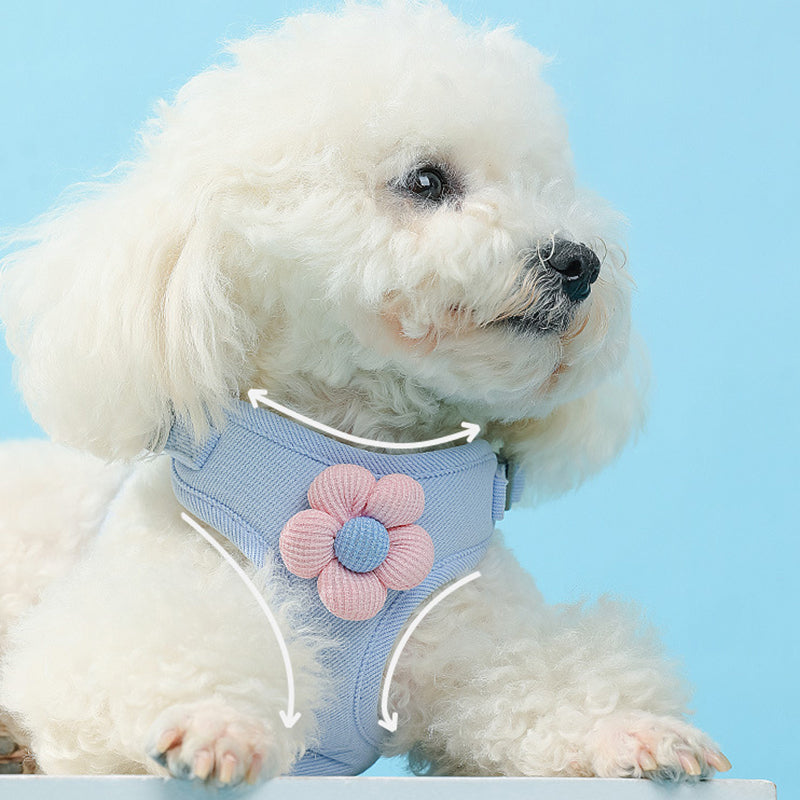 breathable adjustable pet harness and leash set, view 6 - MRSLM