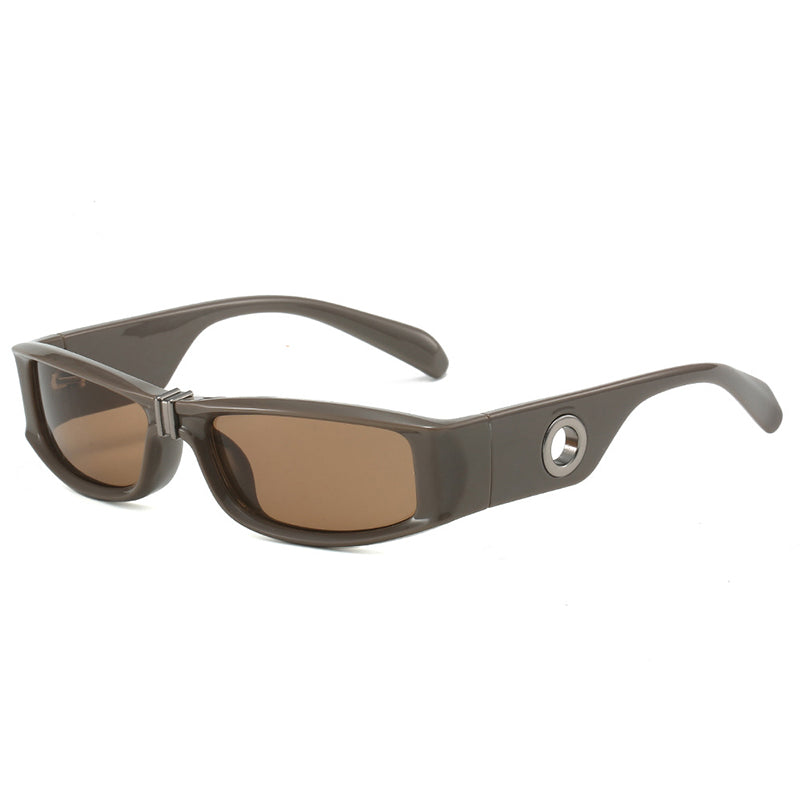 retro rectangle sunglasses, view 3 - MRSLM