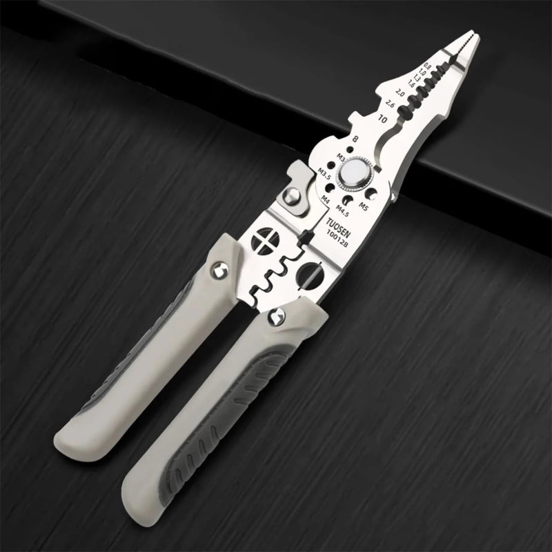 Verstellbare Multifunktions-Abisolier-, Crimp- und Kabelschneiderzange