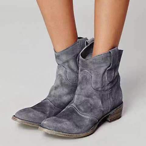 Botas Martin de cano baixo com salto quadrado
