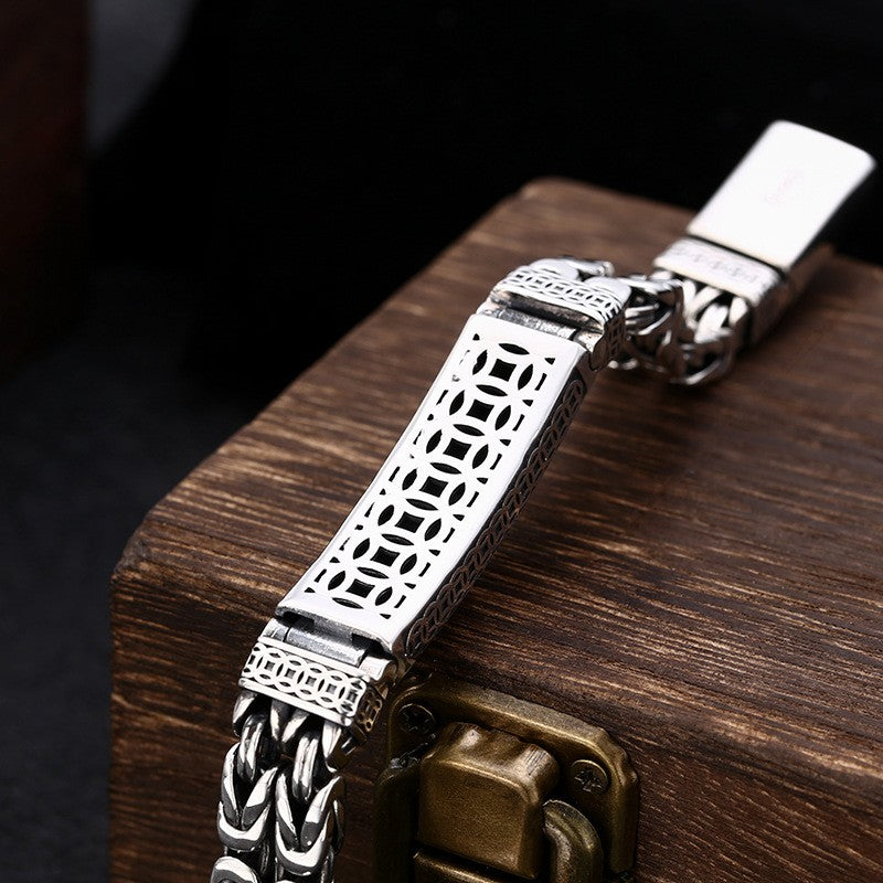antique pixiu thai silver bracelet, view 3 - MRSLM