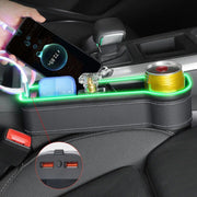 led car seat gap organizer with dual usb, view 11 - MRSLM