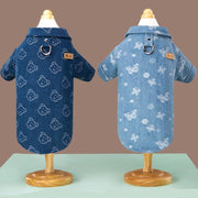 denim dog coat jacket with d-ring, view 8 - MRSLM