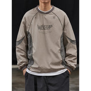 patchwork crew-neck hoodie for men, view 5 - MRSLM