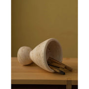 handcrafted travertine stone incense burner, view 5 - MRSLM