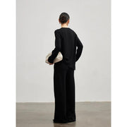 wide leg wool-blend trousers, view 8 - MRSLM