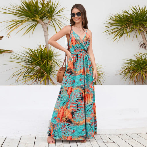 bohemian paisley print long dress, view 3 - MRSLM