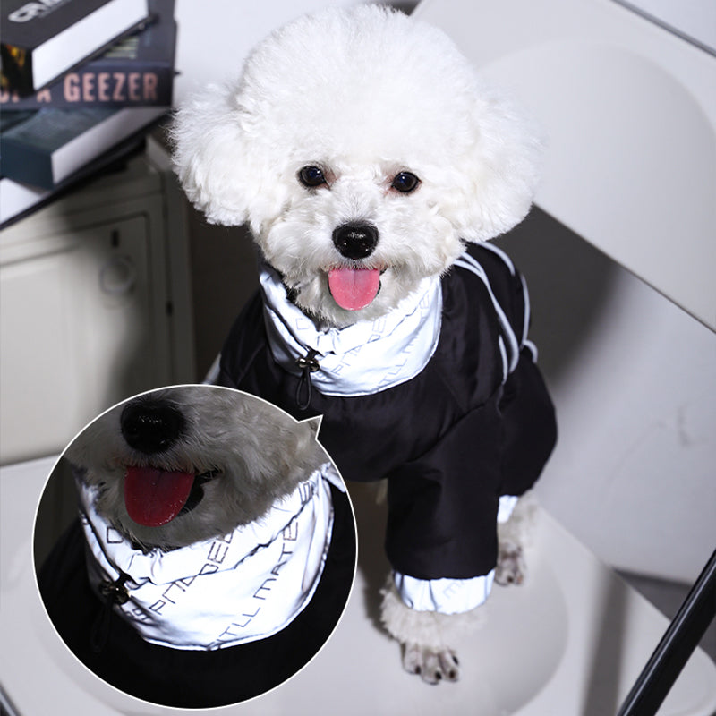 Casaco refletor de inverno para cães de pequeno e médio porte.